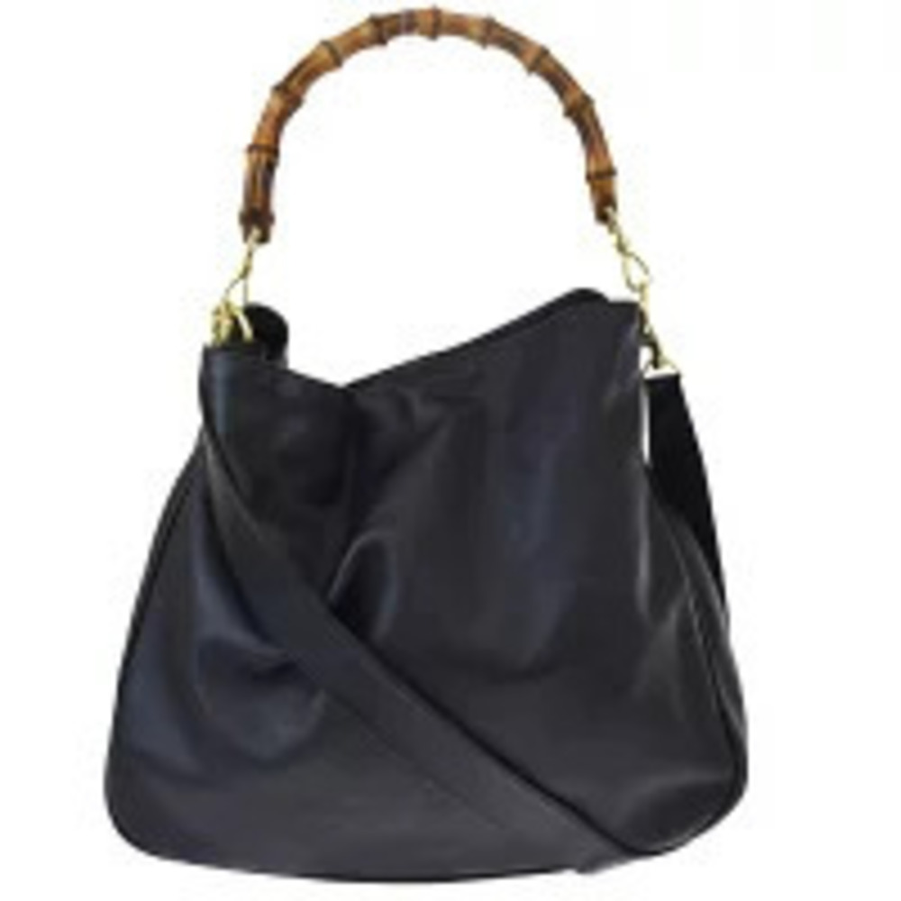 Gucci Bamboo Leather Handbag Black